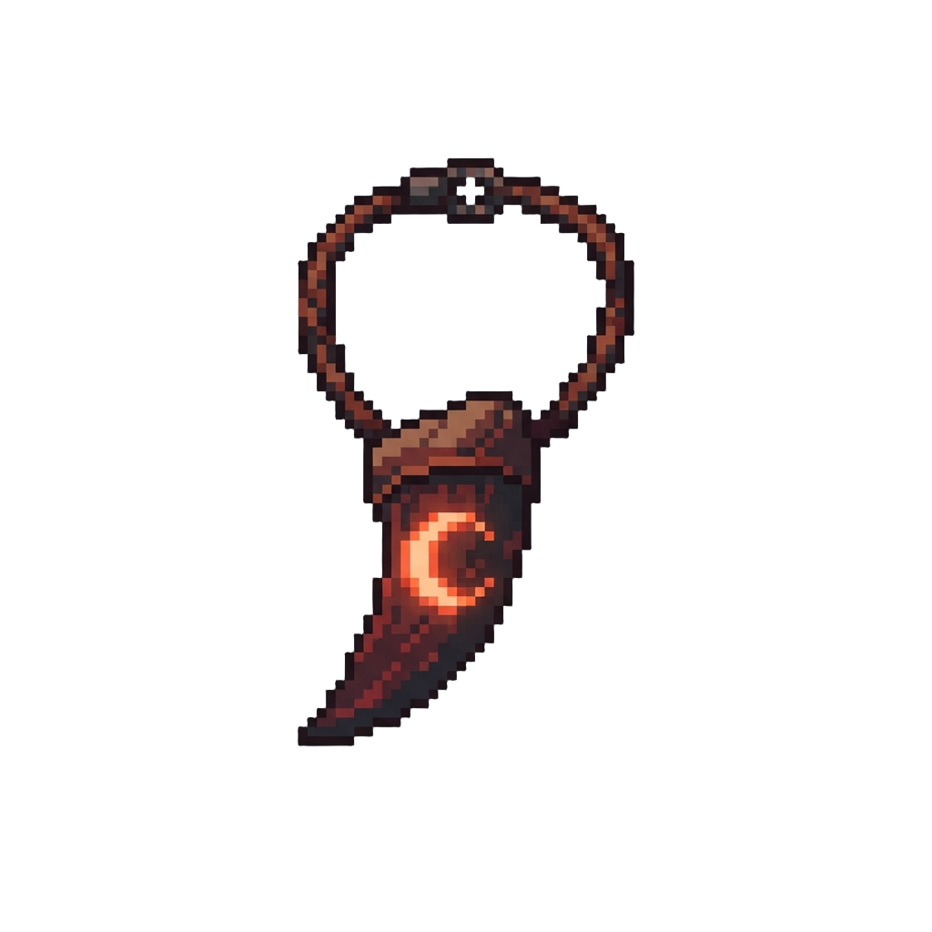 A Glowing Blood-moon Wolf Fang Necklace