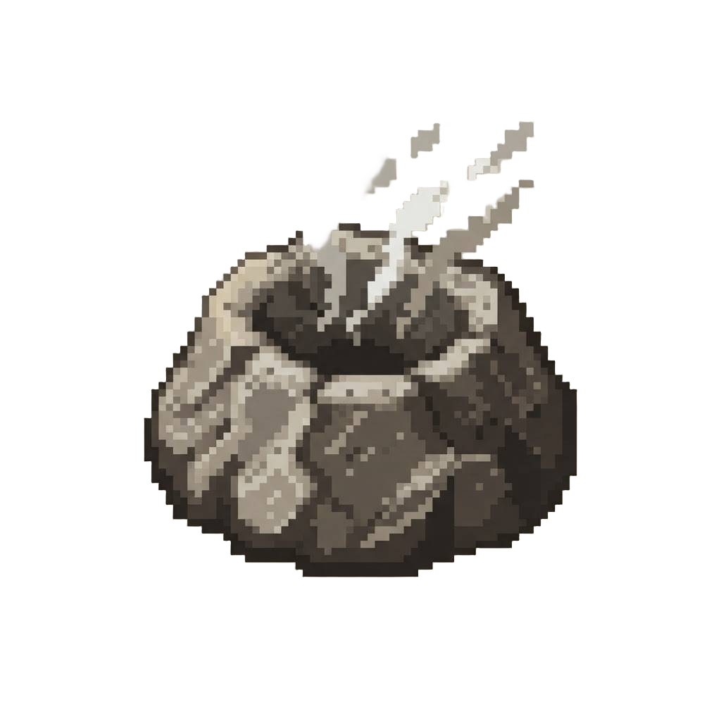 A Dusty Smoking Crater Rock