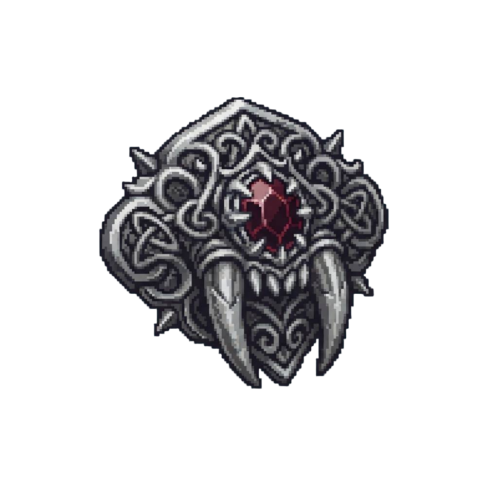 An Ancient Gothic Silver Fanged Brooch