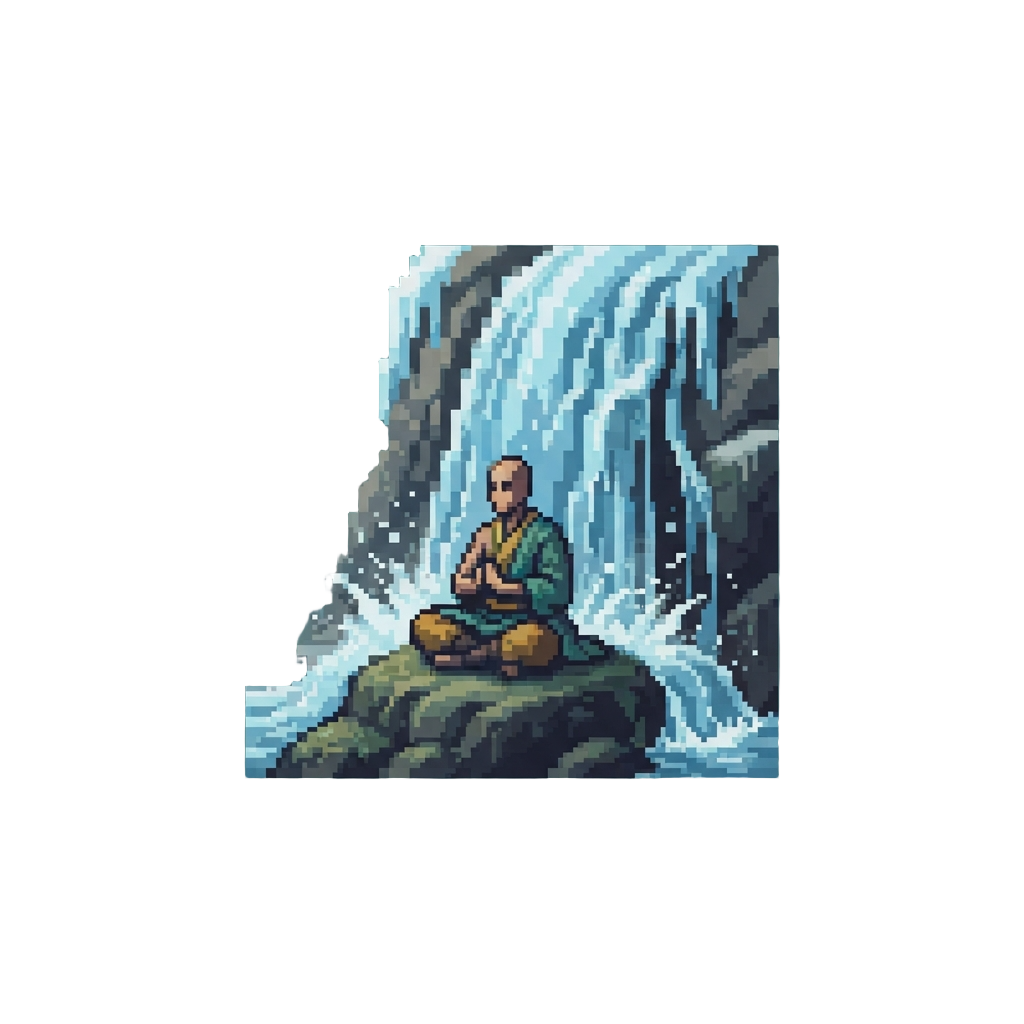 Meditating Underneath a Thundering Glacial Waterfall