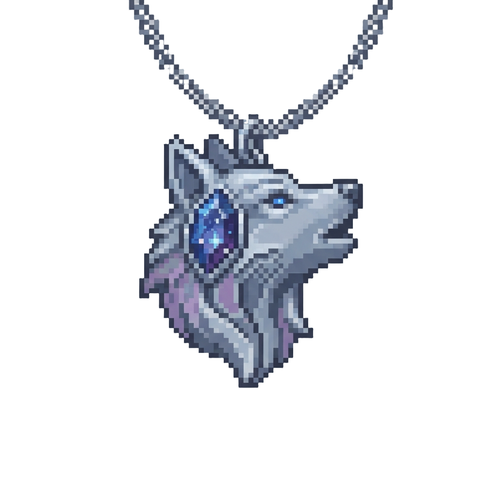 An Enchanted Celestial Silver Wolf Pendant