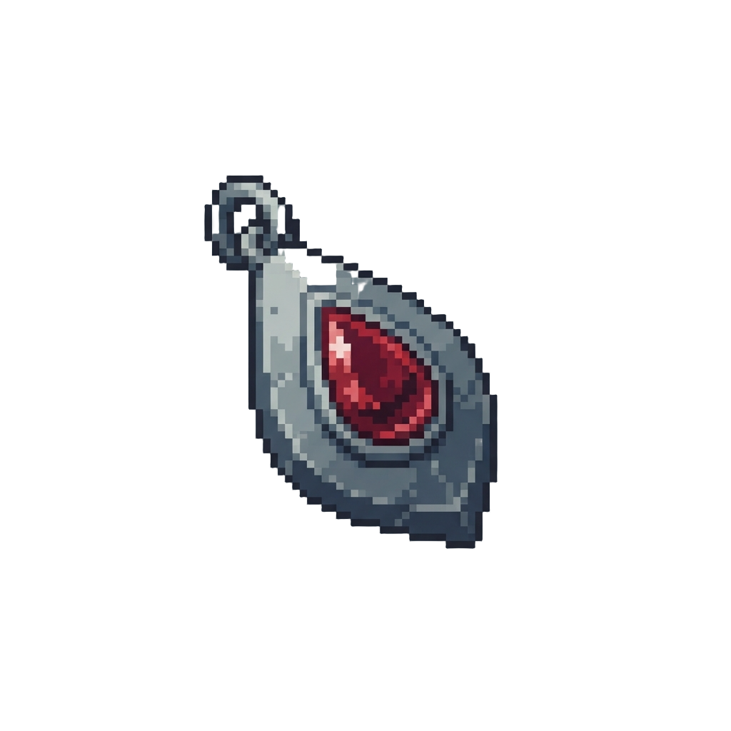 A Tarnished Pewter Blood-drop Charm