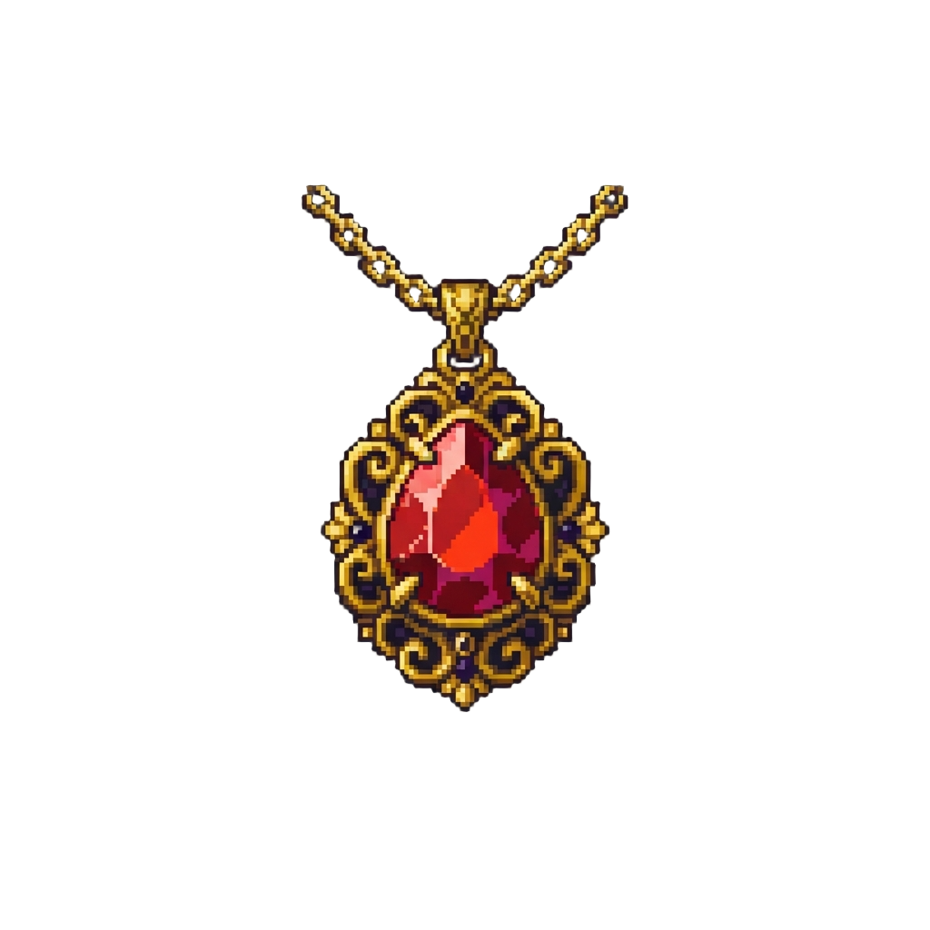 An Ornate Blood-moon Ruby Amulet