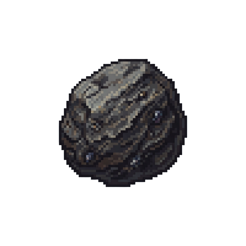 A Dense Charred Space Boulder
