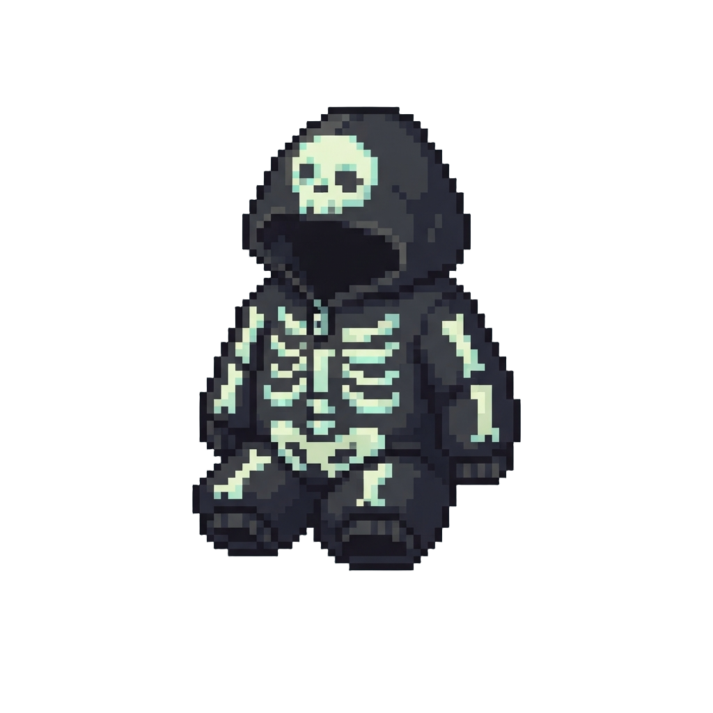 A Cute Skeleton Onesie with Glow-in-the-dark Bones