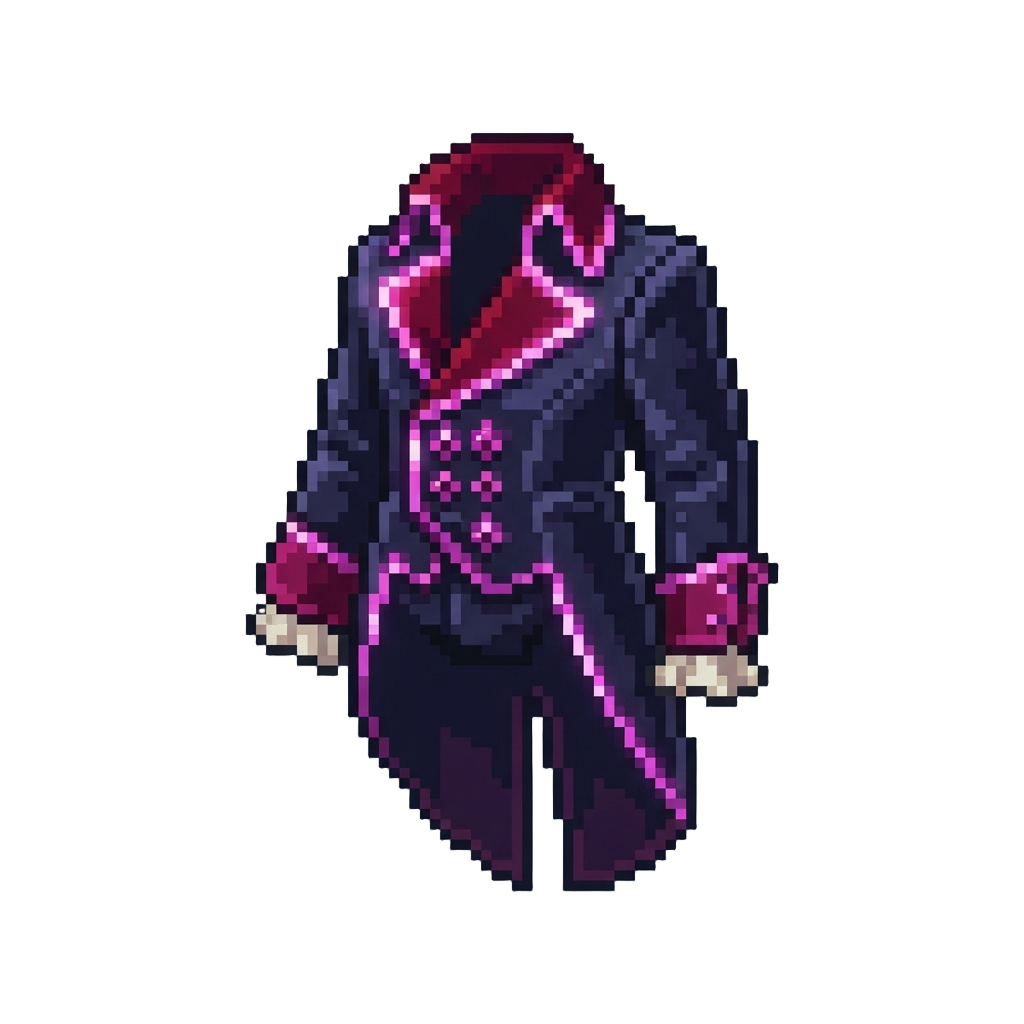 A Glowing Neon Vampire Lord Suit with Velvet Trim