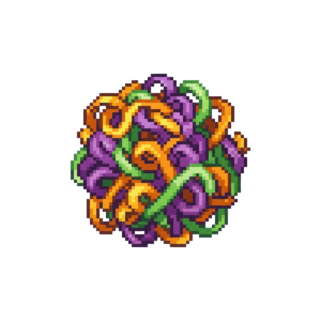 A Ridiculous Tangled Ball of Colorful Halloween Streamers