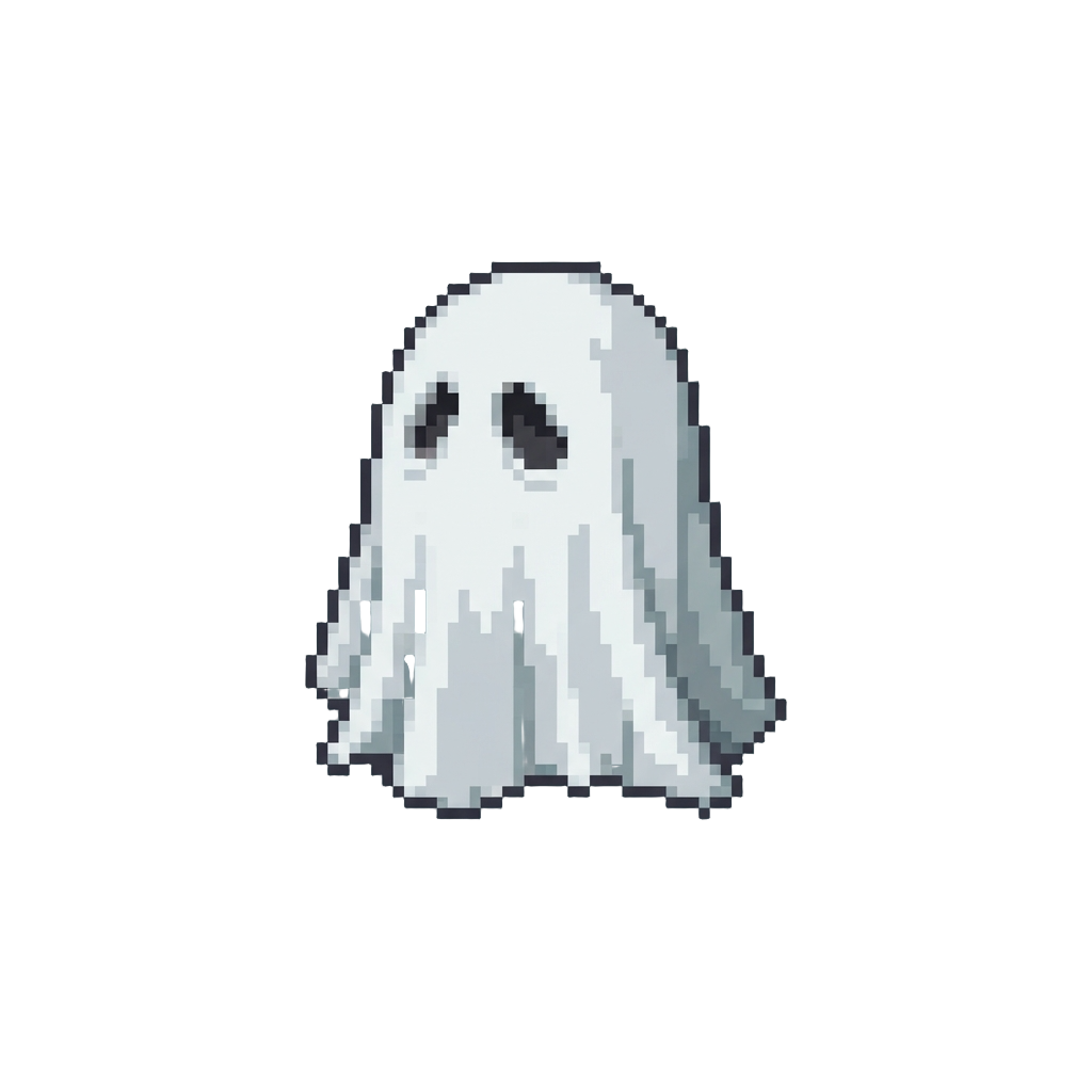 A Classic White Bedsheet Ghost Outfit with Cutout Eyes