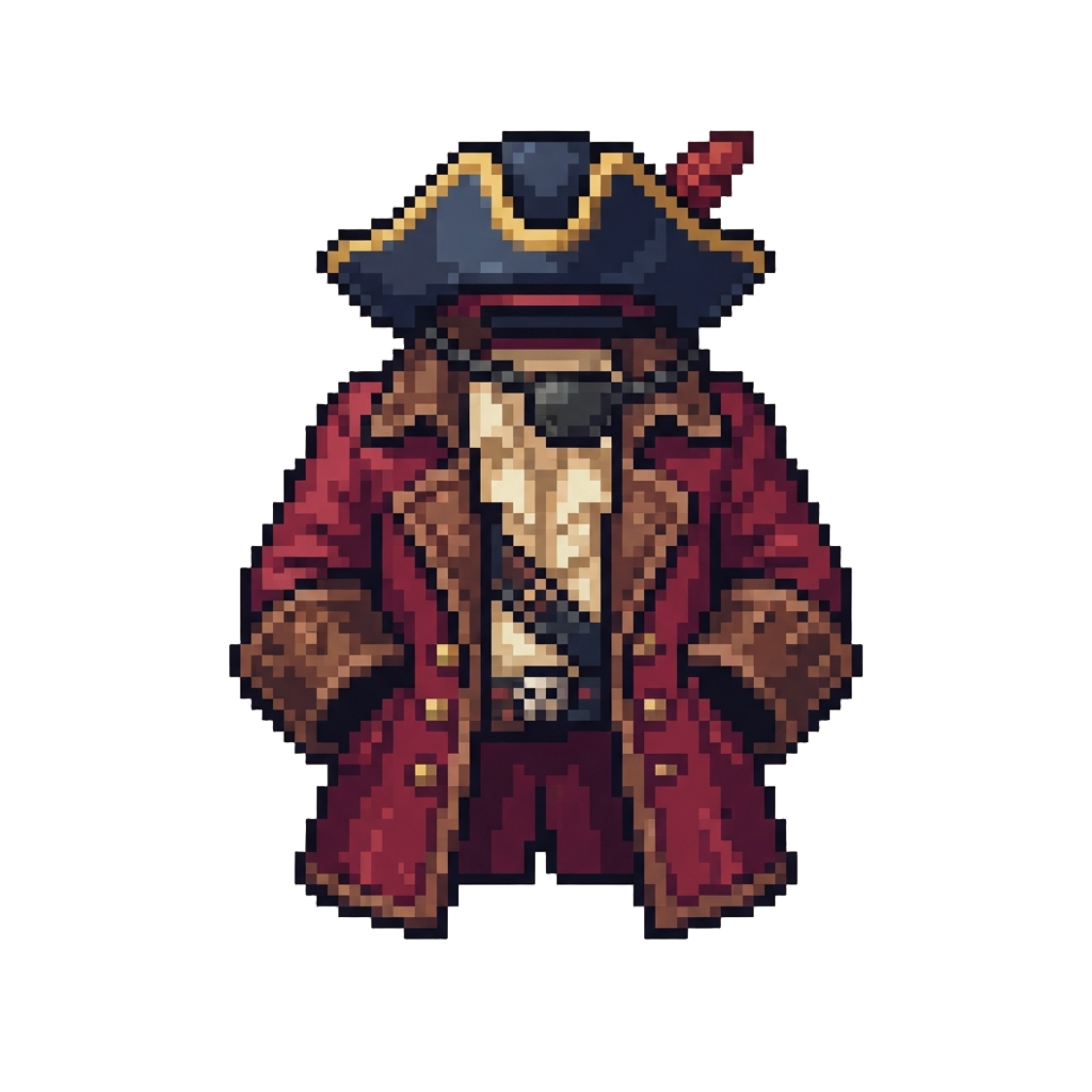 A Colorful Pirate Outfit with an Eye Patch