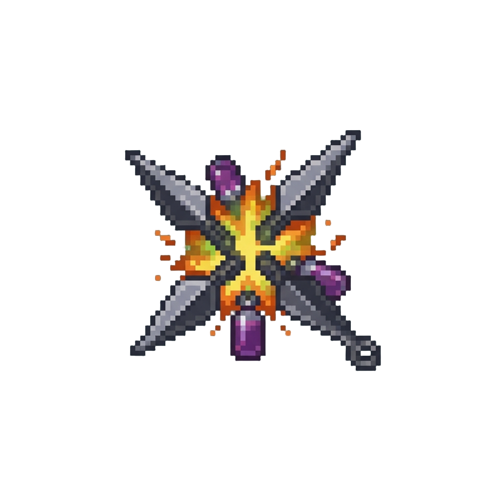 An Explosive Poison Kunai Flurry