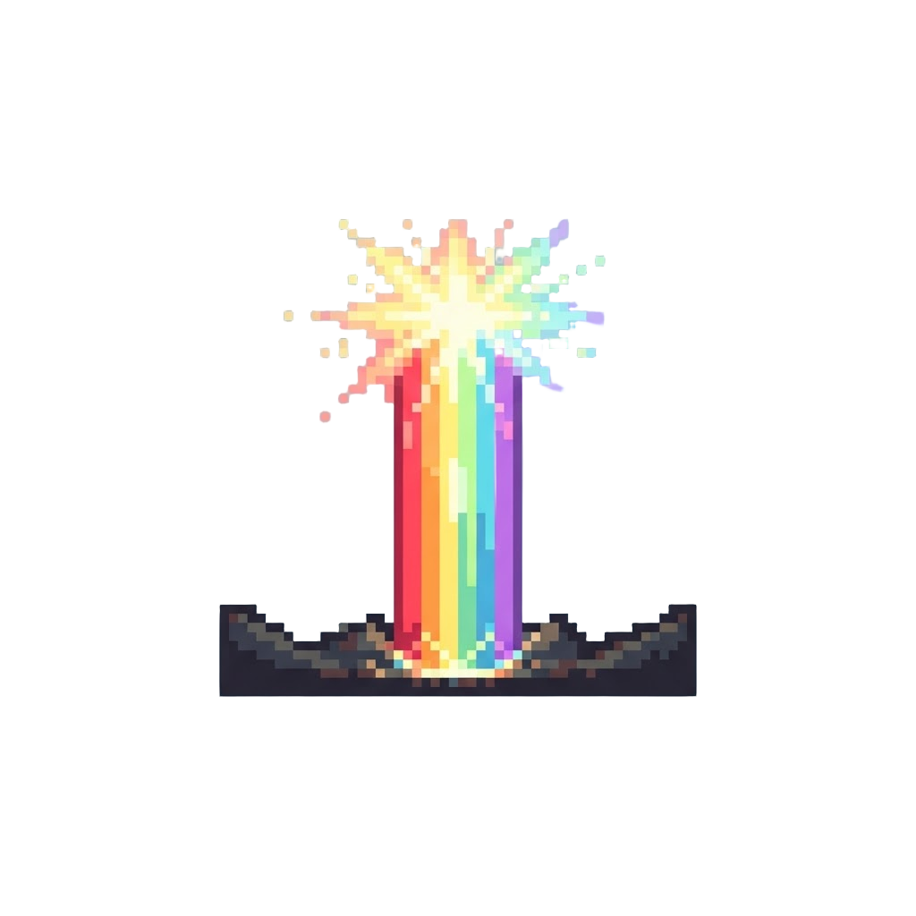 A Blinding Rainbow-colored Supercharged Beam Engulfing the Horizon