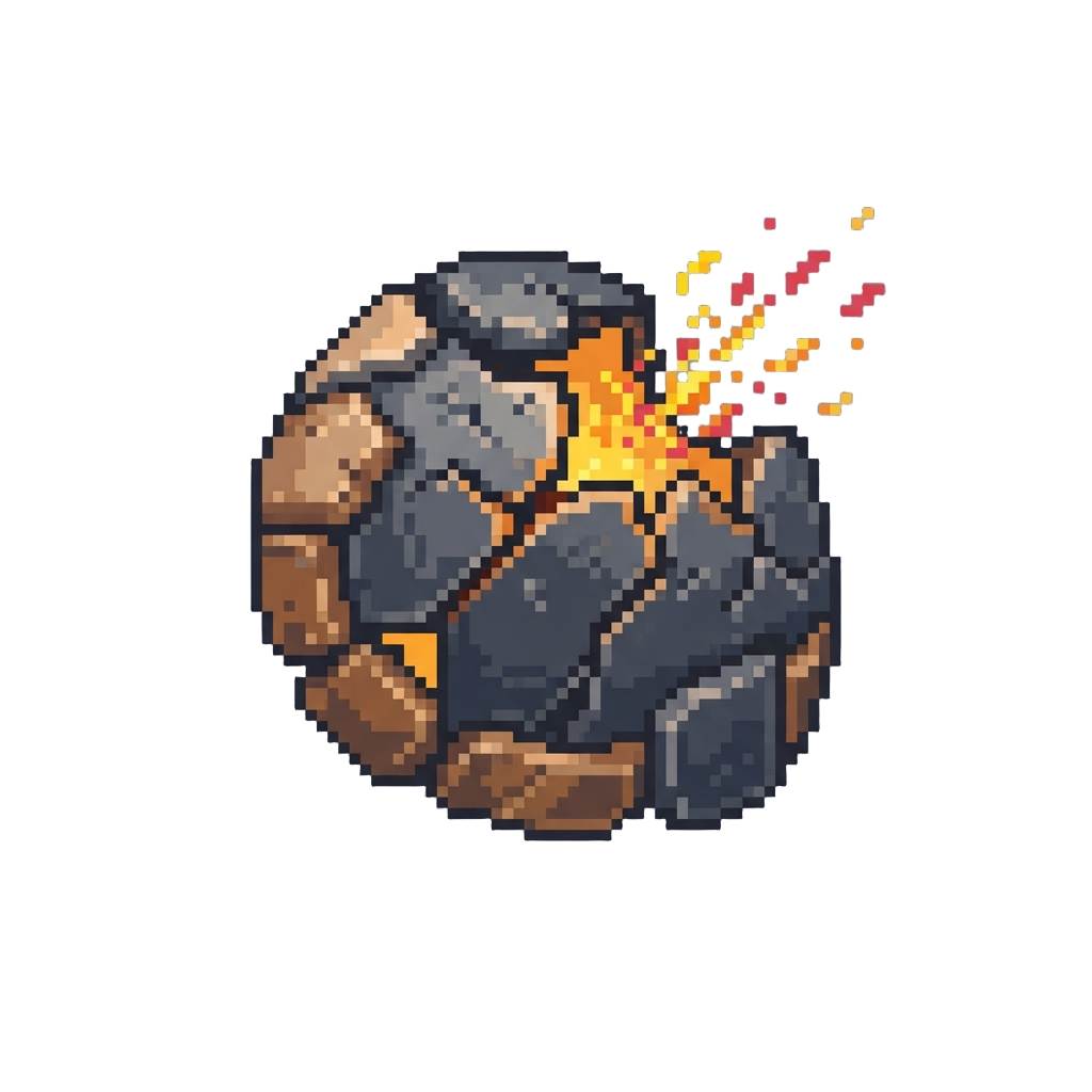 A Cracked Outer Shell Plating Releasing Heat Sparks