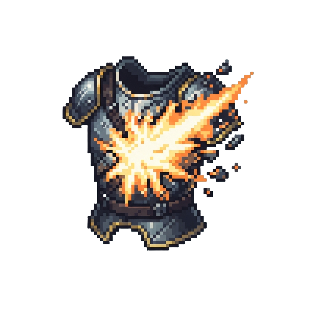 A Blinding Plasma Explosion Tearing Open the Chest Plate