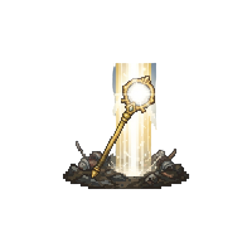 A Divine Radiant Beam Washing Over the Battlefield in White Light