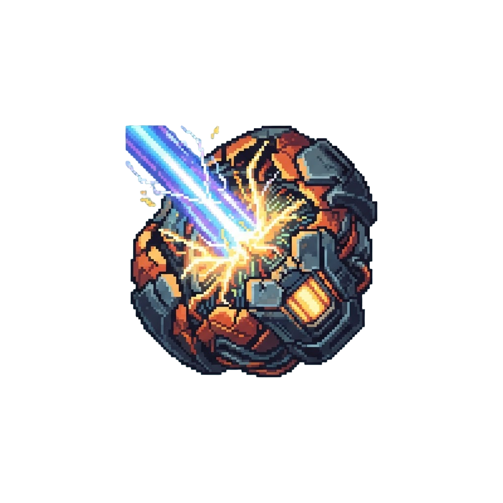 A Pulsing Tachyon Beam Overloading the Titan's Core Systems