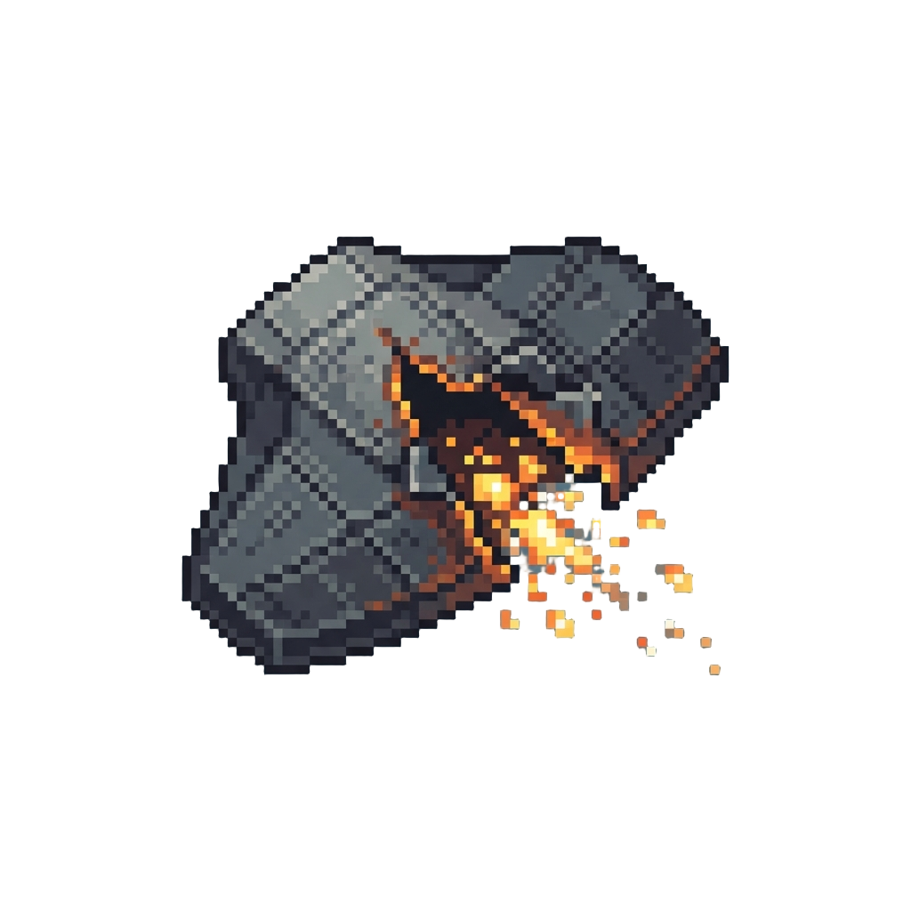 A Fiery Hull Breach Spilling Bright Energy Embers