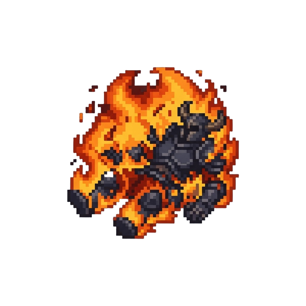 A Colossal Fiery Fireball Consuming the Titan's Frame