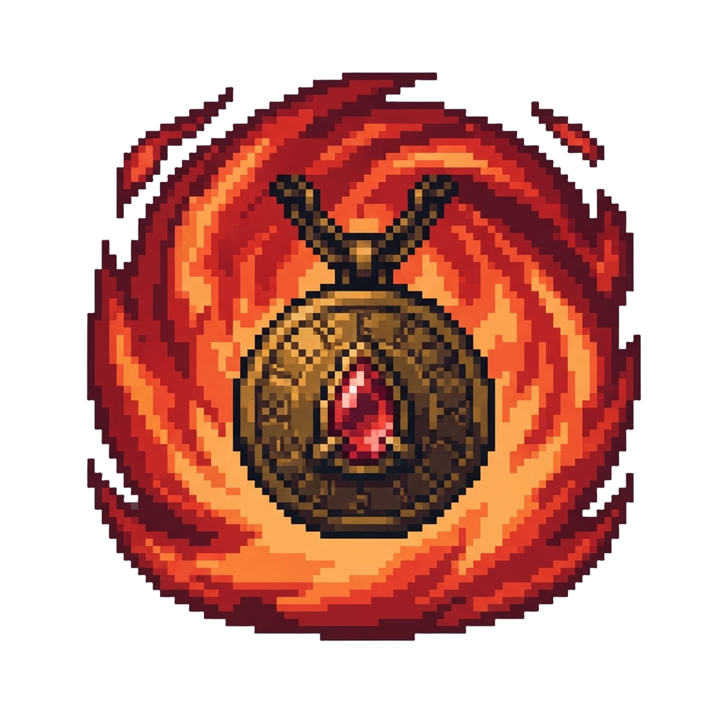 Surrounded by a Raging Vortex of Crimson Flames