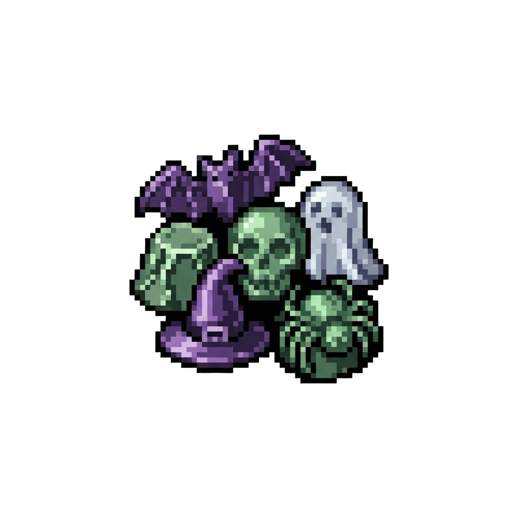 A Pile of Spooky Foil-wrapped Chocolates