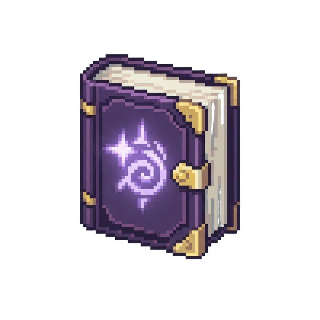 A Glowing Purple Spell Book