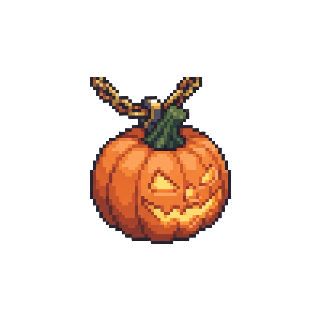 A Glowing Jack-o'-lantern Amulet