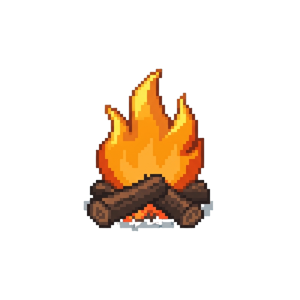 Cozy Campfire Orange Flame