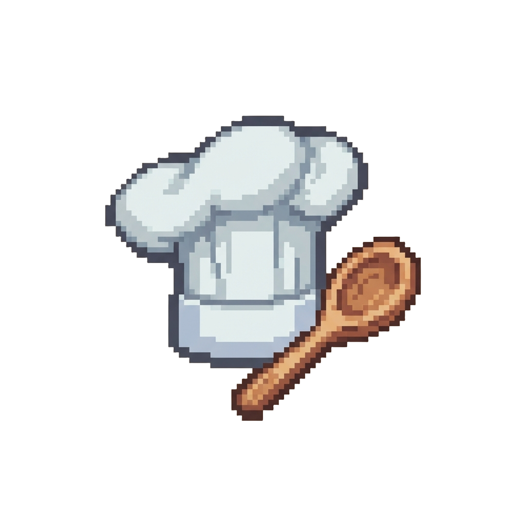 A Goofy Chef Hat and Wooden Spoon