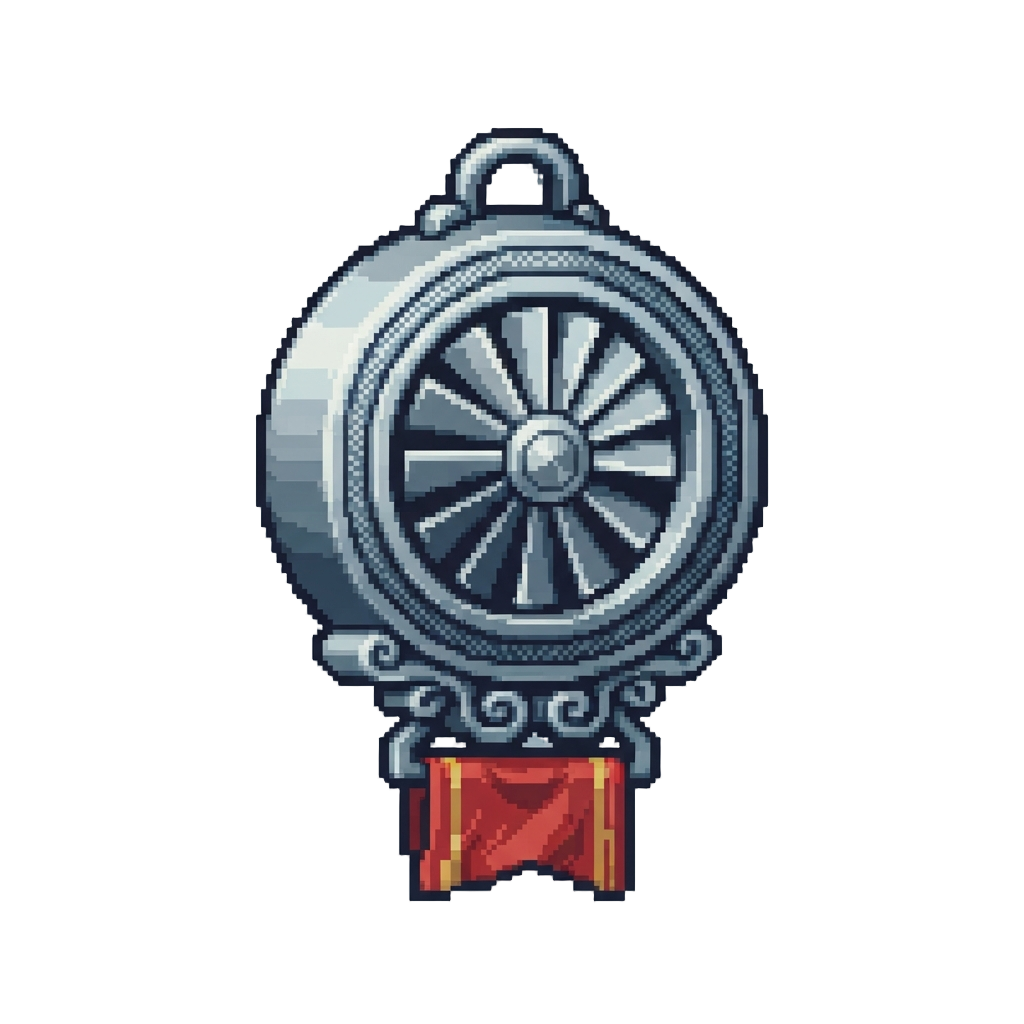 A Shiny Chrome Turbine Medal