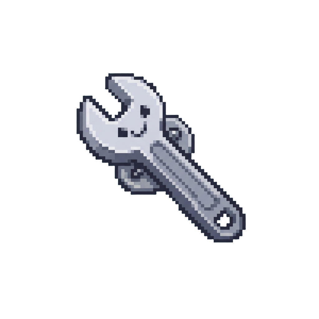A Funny Silver Wrench Pin