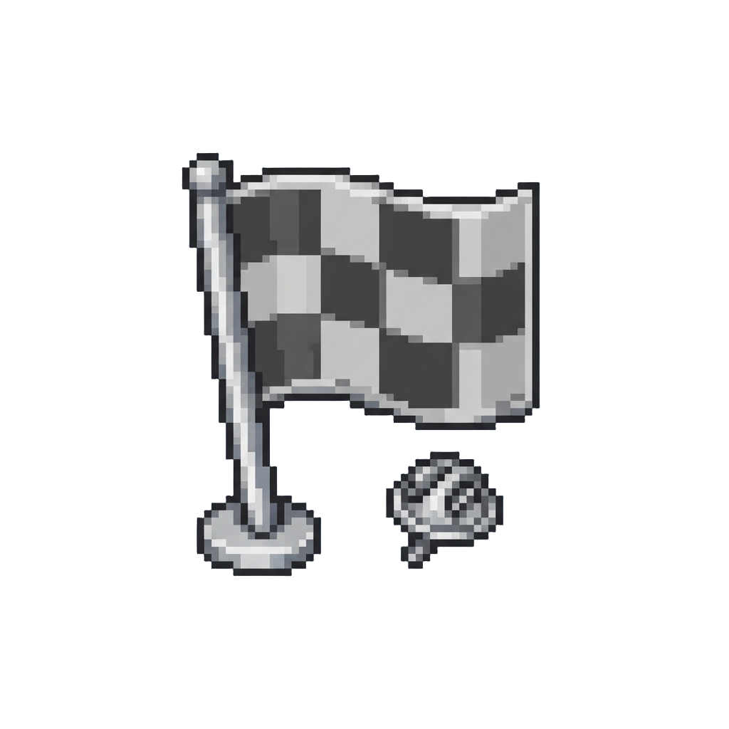 A Silver Checkered Flag Pin