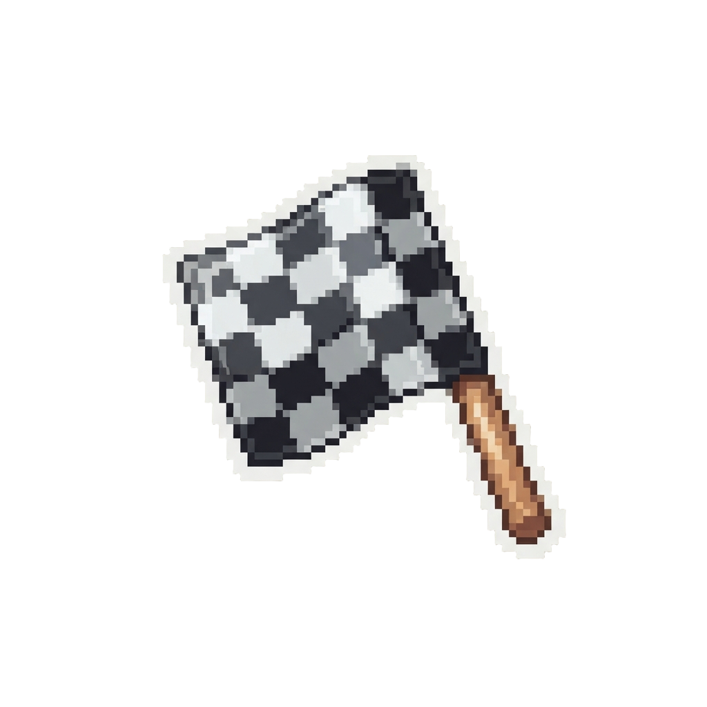 A Mini Checkered Flag Sticker