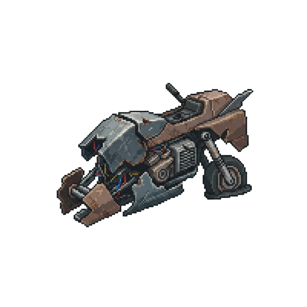 A Broken Speeder Bike Chassis