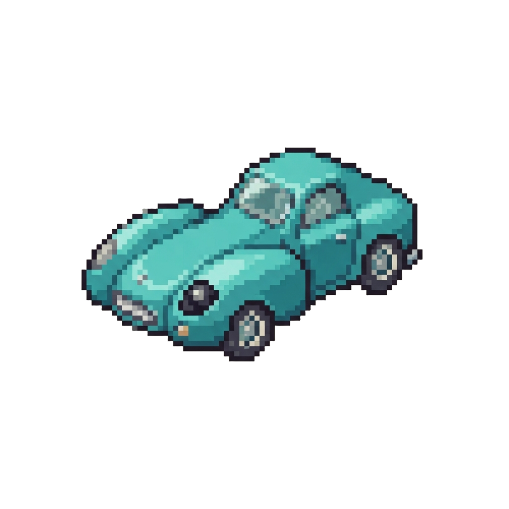 A Turquoise Twin-pod Car
