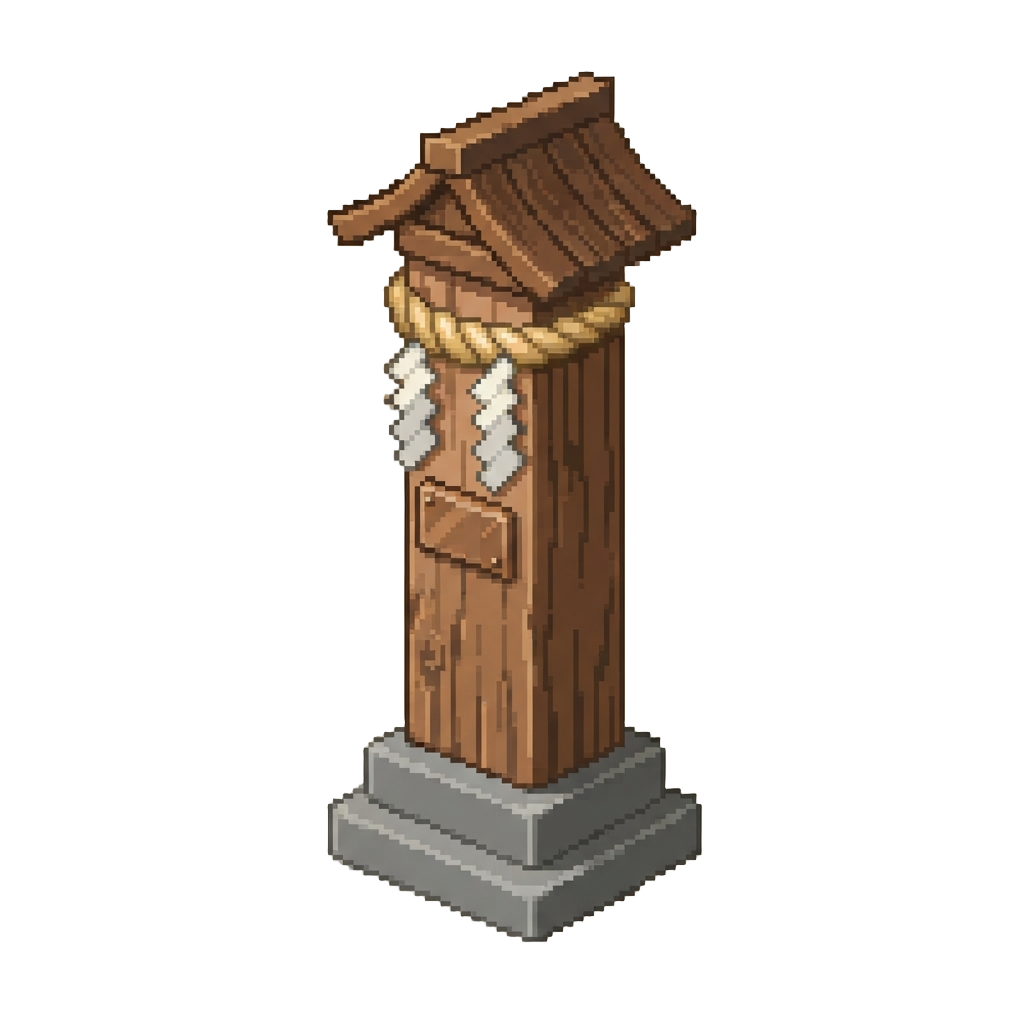 A Heavy Wooden Shrine Pillar
