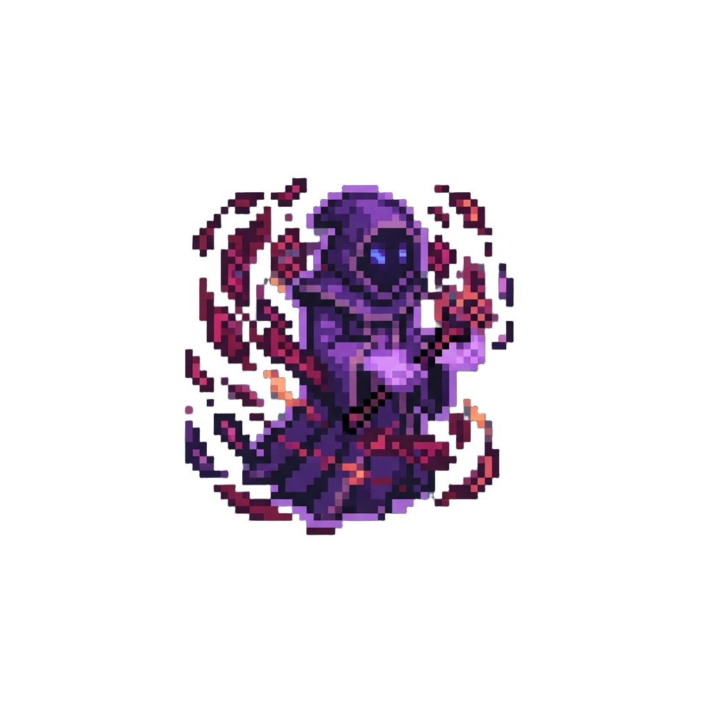 An Arcane Phantom Shrouded in Floating Corrupted Spell Runes