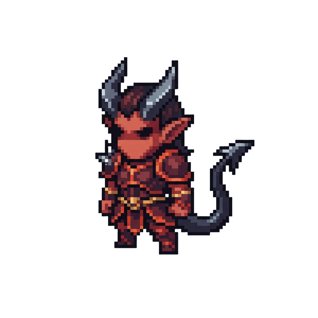 A Noble Hellion with Polished Obsidian Horns and Sharp Tail