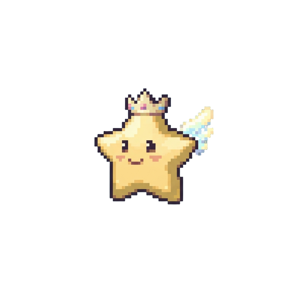 A Star Cherub with Tiny Glowing Winglets and a Subtle Crown