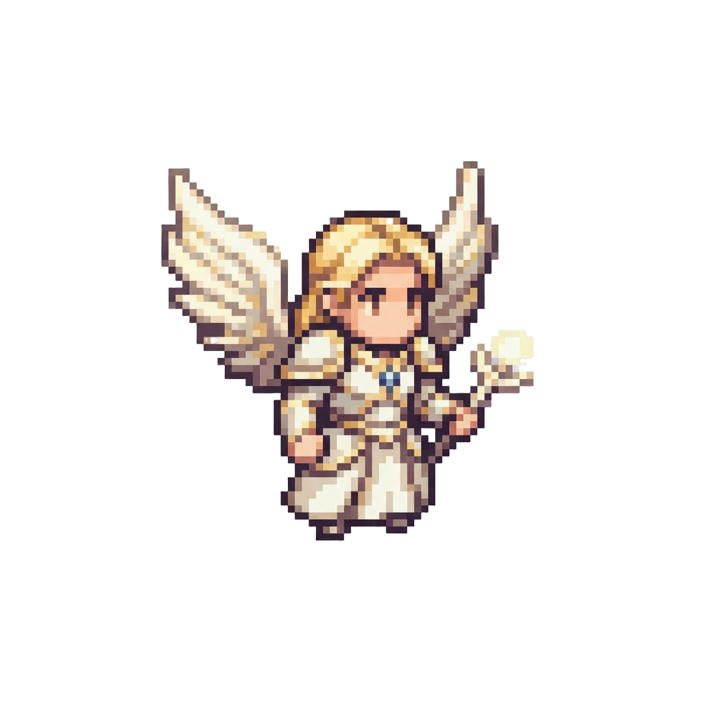 A Celestial Seraph with Shimmering Feathered Wings and Light Aura