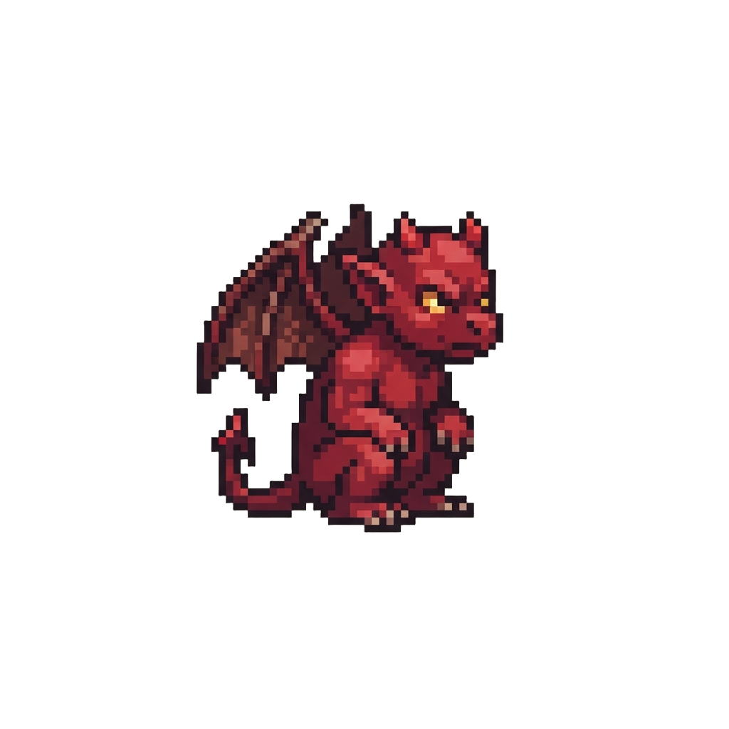 A Tiny Brimstone Devil with Little Red Horn Nubs