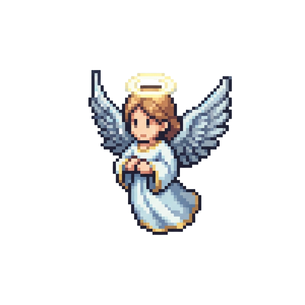 A Guardian Angel with Silver Feathered Wings and a Bright Halo
