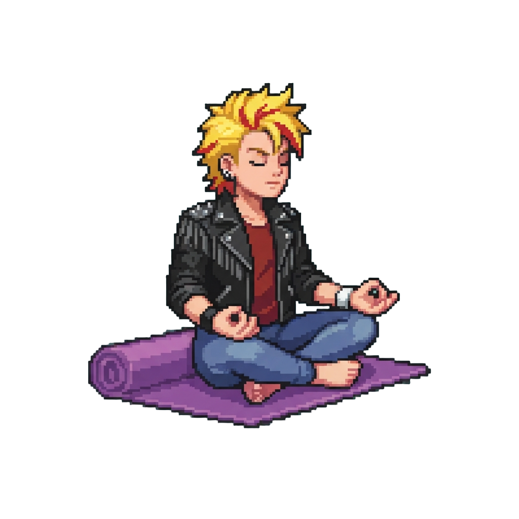 A Famous Rockstar Doing Light Yoga