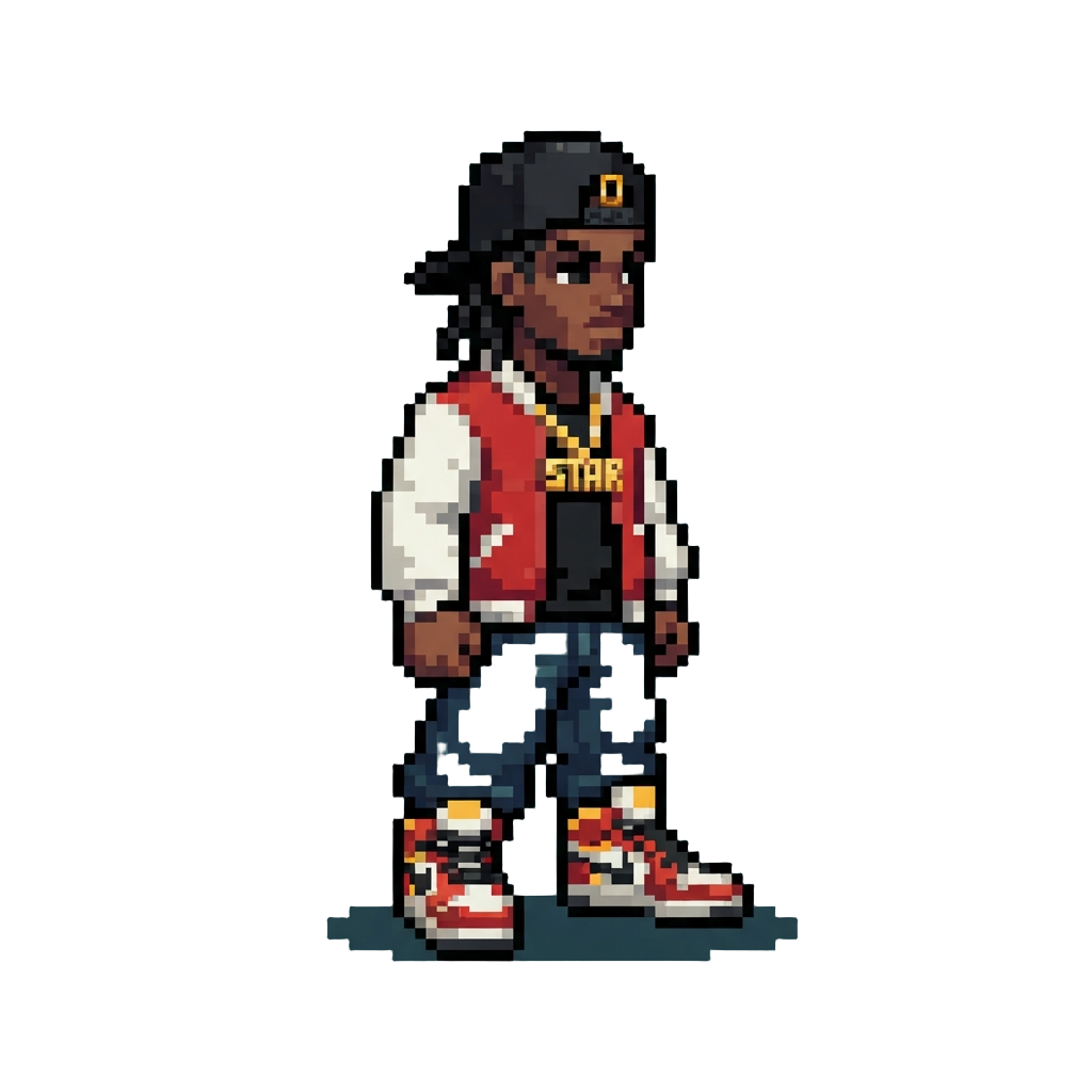 A Famous Hip-hop Star in Custom Sneakers