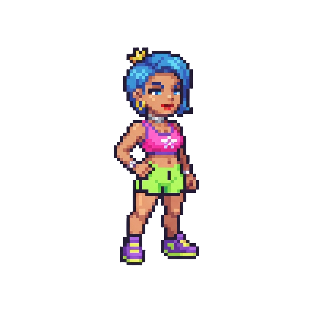A Global Pop Queen Wearing Trendy Neon Athleisure