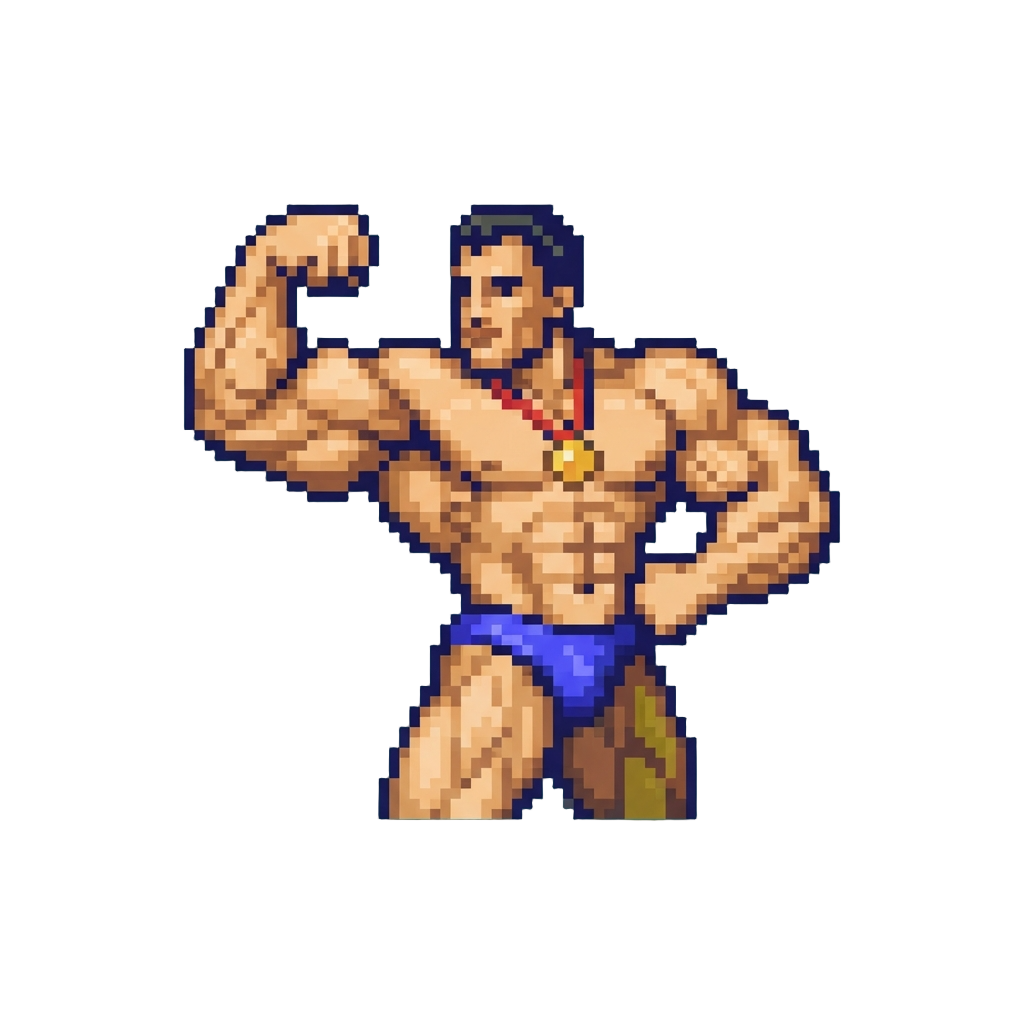 A Legendary Bodybuilder Flexing Massive Arms