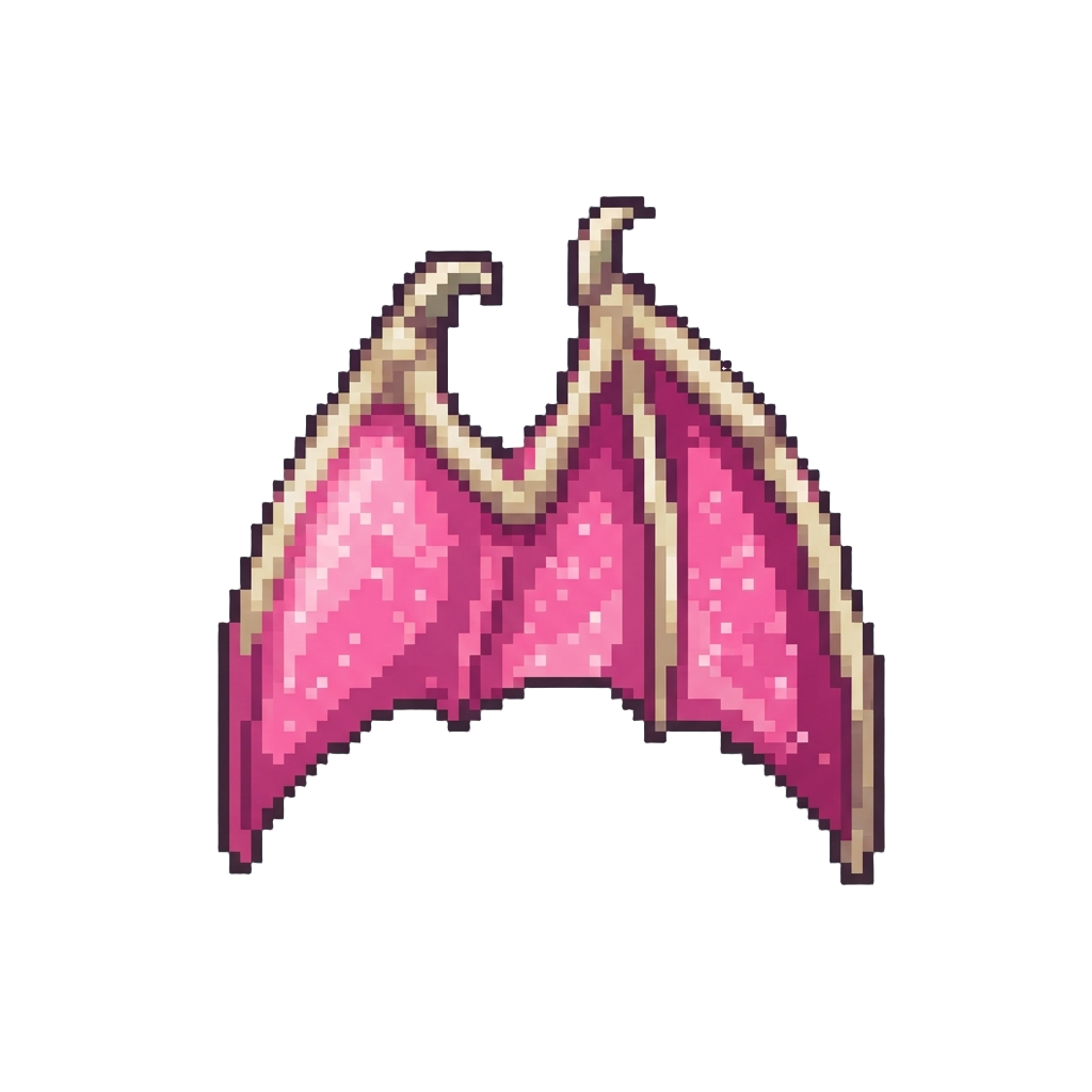 Glitter-pink Pterodactyl Wings