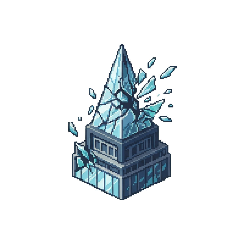 A Massive Shattering Glass Skyscraper Spire