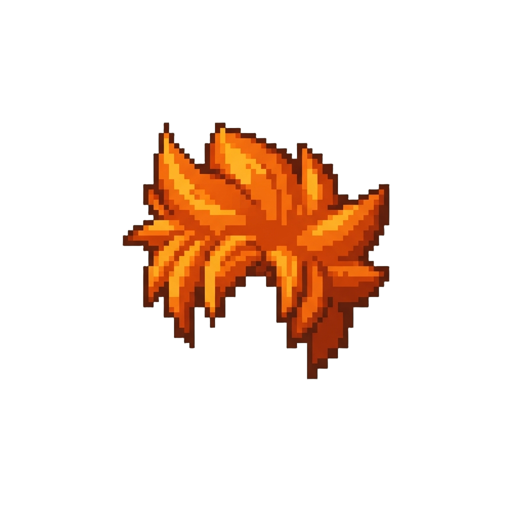 A Fiery Orange Anime Hero Spiky Haircut