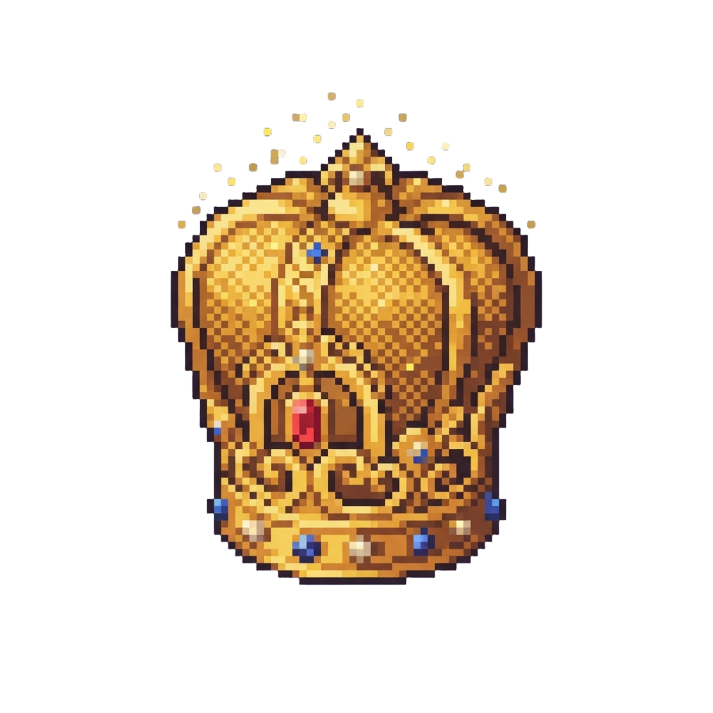 A Towering Golden Bouffant Crown with Glitter Mist