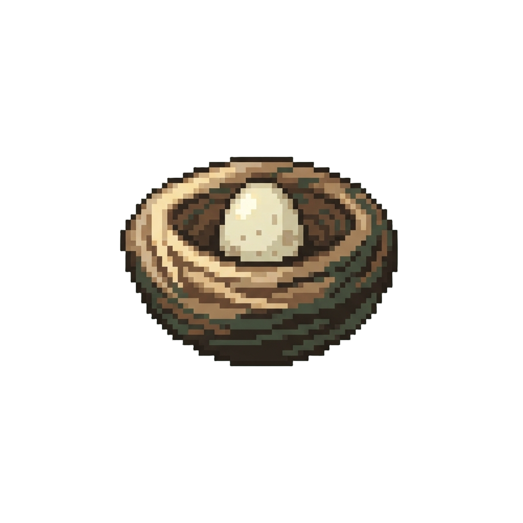 A Gravity-defying Hair Bowl Shaped Like a Nest with a Toy Egg