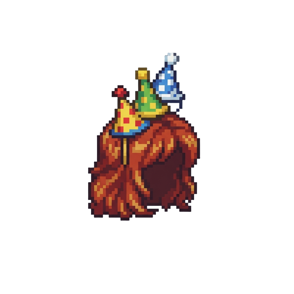 A Triple-stacked Miniature Party Hat Hairstyle